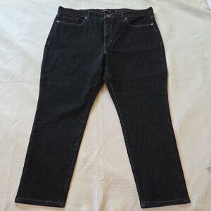 Banana Republic Black High Rise SLIM Cropped Bootcut Jeans Plus Size 34